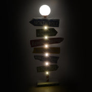 Cartello metallo indicazioni led multicolor cm46x16,5h106,5