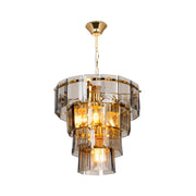 Lampada da soffitto a 4 luci Falez MDL3829 vetro fumè e oro