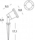 Faretto Gu10 C-Picchetto  linea spot  nero