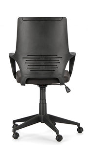 Poltrona da ufficio in tessuto Damon con schienale basso nero