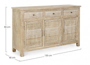 Credenza 3 ante e 3 cassetti in legno stile naturale