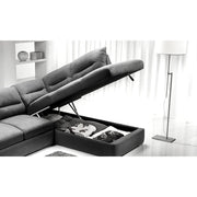 Divano angolare Stefy con penisola contenitore sinistra 268x212