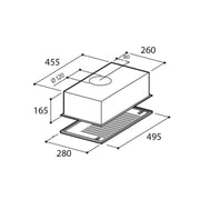 Cappa aspirante sottopensile da incasso colore grigio  49,5x28 cm