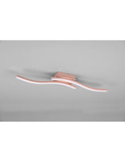 Plafoniera Soffitto Design Doppia Bacchetta Led 4000k Route Oro Rosa Trio Lighting