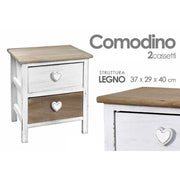 Comodino bianco con un cassetti stile shabby cm 37x 29  x 40 h