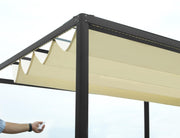 Gazebo pergola alluminio Milwaukee nero c/telo elettrico 3x3x2,5h m