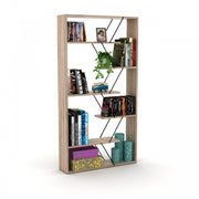 Libreria moderna moderna divisorio rovere nero  cm 84 x 22 x 157 h
