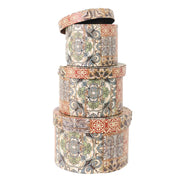 Eco-leather box 1-3 round mandala cm ø27h18