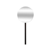 Specchio moderno con portaoggetti Giallo diametro 14x h35 cm