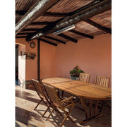 Tavolo per esterno in legno di Acacia Ovale Allungabile 150-200x90x h74 cm