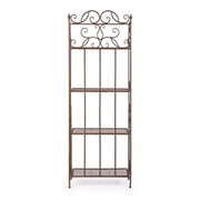 Scaffale pieghevole quattro ripiani in acciaio Marrone MELANIE 57x28x h164 cm