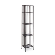 Scaffale pieghevole quattro ripiani in acciaio Marrone RAY 34x30x h153 cm