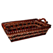 Cesto vimini intreccio crema noce rettangolare cm53x38h13