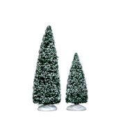 Lemax Snowy Juniper Tree Medium & Small - Albero Di Ginepro Innevato Medio E Piccolo Gioco invernale decorazione per villaggio Natale