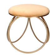 Puff metallo velluto ocra tondo cm44x42h43