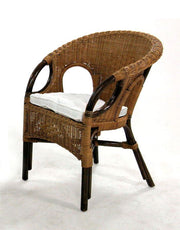 Poltrona giardino  lucrezia cm 60 x 60 x h 82/47 noce con cuscino