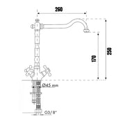 Miscelatore da cucina bicomando Paini Nostalgia Barocco oro