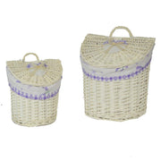 Wicker hanging basket 1-2 crescent lavender cm28x21h22-29