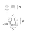 Calp.D.5 - 2,5W Led* 4000K  linea hangar  acciaio