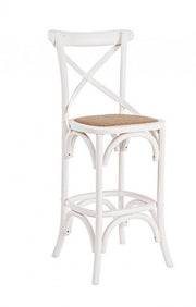 Sgabello rustico Bar Cross bianco