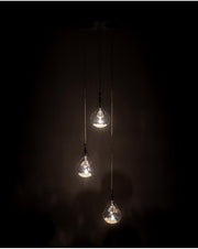 Lampada a sospensione in vetro e metallo rosa Perle STS