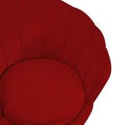 Poltrona velluto tulipan rosso fragola cm 73x72h77