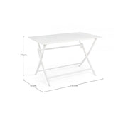 Tavolo per esterno in alluminio Bianco ELIN 110x70x h71 cm