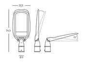 Testa-palo in alluminio pressofuso con luce diretta a LED - 100W, 10700 lumen, 4000°K grafite