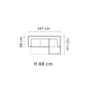 Divano angolare Alyssa penisola reversibile arancione 247x157