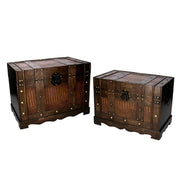 Baule in legno marrone rettangolare