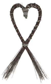 Ghirlanda a cuore in giunco nar-8054 cm. 70 x 30/86