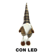Fabric gnome with beige led cm18x15h55