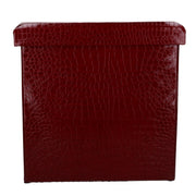 Puff ecopelle rosso quadro cm30x30h30