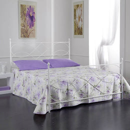 Letto in ferro matrimoniale con pediera  SOSPIRO Bianco 166x208x h128 cm