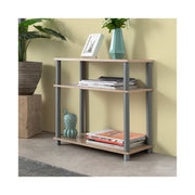 Mobile porta TV scaffale 3 ripiani rovere sonoma e alluminio 60x29,5xh.57,3 cm