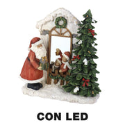 Carillon resina babbo natale con led rosso cm22x9,5h22,5