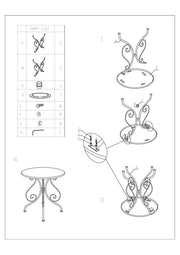 Tavolo in metallo Old antracite scuro tondo cm 70