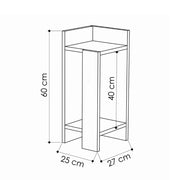 Tavolino di design Elos colore rovere oak pannello antracite 25x25x60h destro EFFEZ
