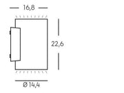 Lampada da parete in alluminio pressofuso con diffusori in vetro trasparente - 40W, 4242 lumen, luce calda alluminio