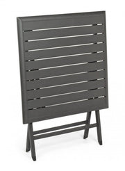 Tavolo da esterno pieghevole in alluminio Antracite ELIN 70x70x h71 cm