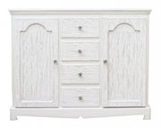 Credenza in MDF due ante quattro cassetti Bianca BLANC 100x40x h80 cm