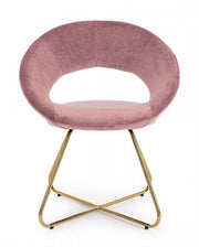 Poltrona Vanity Oro in velluto rosa