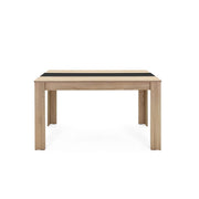 Tavolo da pranzo colore rovere inserto nero o bianco reversibile 138x80xh.74 cm