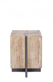 Sgabello legno metallo industriale Garrett 45h cm