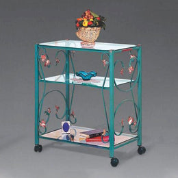 Carrello Porta Tv Carrello Mobile Porta TV Con Ruote - 3 Ripiani, 80x60x45 Cm, In Legno Olmo Mobiletto Salotto