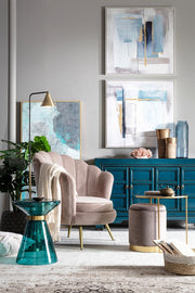 Set da 2 Pouf in velluto con contenitore Grigio POLINA