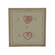 Portamemo legno c/stoffa rouge quadro cm47x47x7