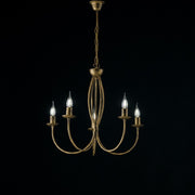 Lampadario in ferro Marrone Oro cinque luci 55x h53 cm