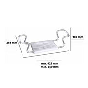 Sedile per vasca regolabile in acciaio verniciato bianco  19 x 26 x 65.5 cm