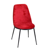 Sedia design  velluto e metallo  rotterdam rosso